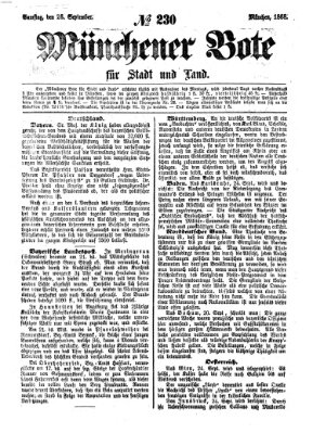 Münchener Bote für Stadt und Land Samstag 26. September 1868