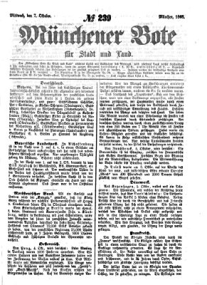 Münchener Bote für Stadt und Land Mittwoch 7. Oktober 1868