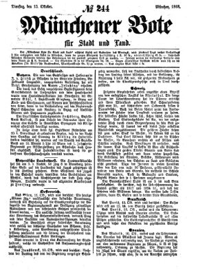 Münchener Bote für Stadt und Land Dienstag 13. Oktober 1868