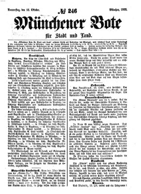 Münchener Bote für Stadt und Land Donnerstag 15. Oktober 1868