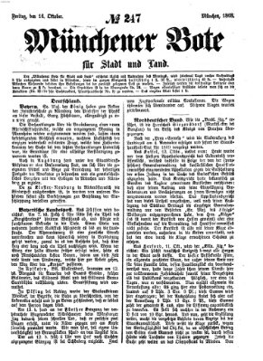 Münchener Bote für Stadt und Land Freitag 16. Oktober 1868