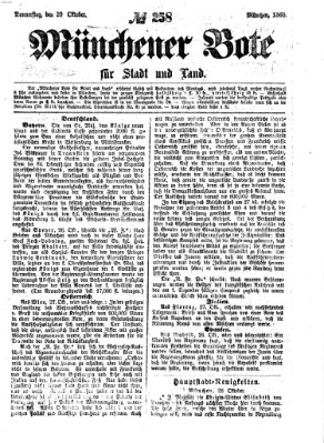 Münchener Bote für Stadt und Land Donnerstag 29. Oktober 1868