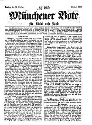 Münchener Bote für Stadt und Land Samstag 31. Oktober 1868