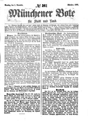 Münchener Bote für Stadt und Land Sonntag 1. November 1868