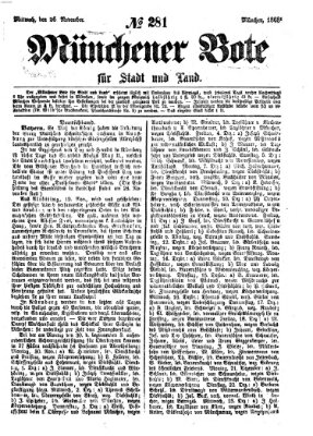 Münchener Bote für Stadt und Land Donnerstag 26. November 1868