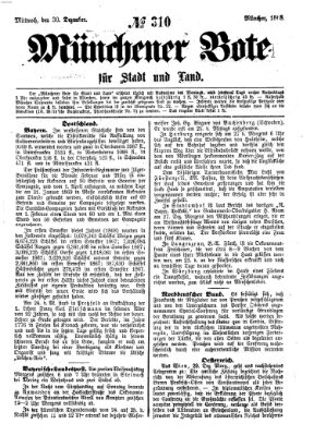 Münchener Bote für Stadt und Land Mittwoch 30. Dezember 1868