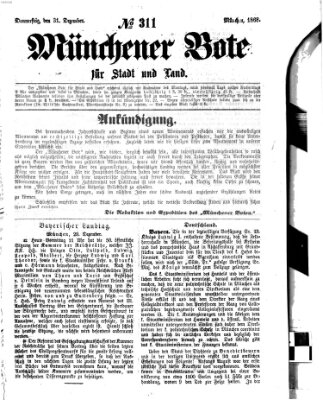 Münchener Bote für Stadt und Land Donnerstag 31. Dezember 1868