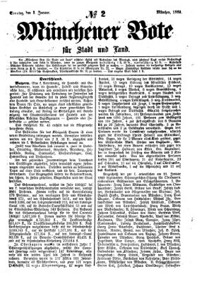 Münchener Bote für Stadt und Land Sonntag 3. Januar 1869