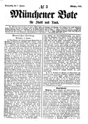 Münchener Bote für Stadt und Land Donnerstag 7. Januar 1869