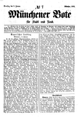 Münchener Bote für Stadt und Land Samstag 9. Januar 1869