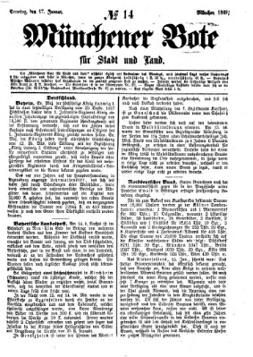 Münchener Bote für Stadt und Land Sonntag 17. Januar 1869