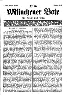 Münchener Bote für Stadt und Land Dienstag 23. Februar 1869