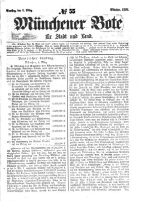 Münchener Bote für Stadt und Land Samstag 6. März 1869