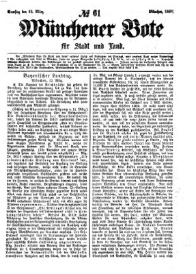 Münchener Bote für Stadt und Land Samstag 13. März 1869