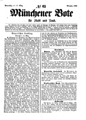 Münchener Bote für Stadt und Land Donnerstag 18. März 1869