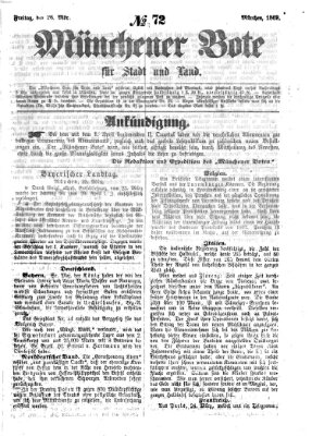 Münchener Bote für Stadt und Land Freitag 26. März 1869