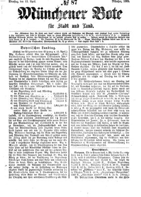 Münchener Bote für Stadt und Land Dienstag 13. April 1869