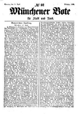 Münchener Bote für Stadt und Land Sonntag 18. April 1869