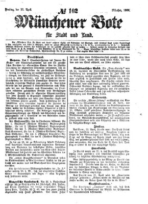 Münchener Bote für Stadt und Land Freitag 30. April 1869