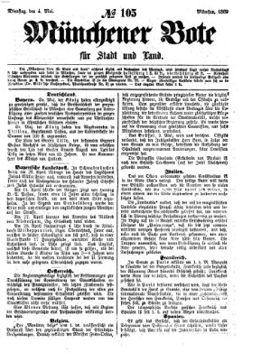 Münchener Bote für Stadt und Land Dienstag 4. Mai 1869