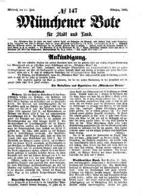 Münchener Bote für Stadt und Land Mittwoch 23. Juni 1869