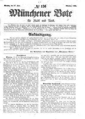 Münchener Bote für Stadt und Land Sonntag 27. Juni 1869