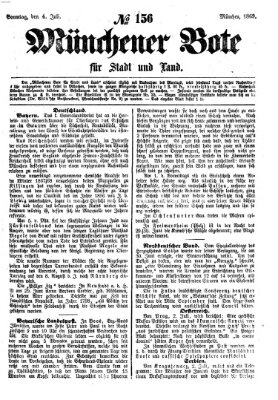 Münchener Bote für Stadt und Land Sonntag 4. Juli 1869