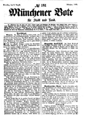 Münchener Bote für Stadt und Land Dienstag 3. August 1869