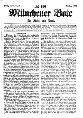 Münchener Bote für Stadt und Land Freitag 13. August 1869