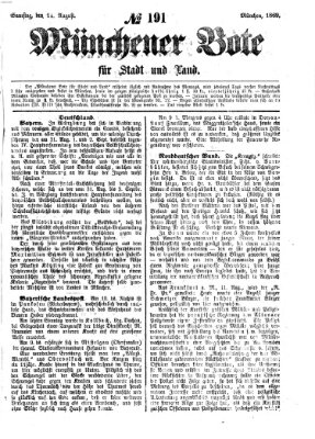 Münchener Bote für Stadt und Land Samstag 14. August 1869