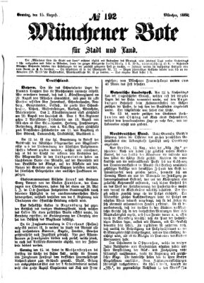 Münchener Bote für Stadt und Land Sonntag 15. August 1869