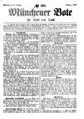 Münchener Bote für Stadt und Land Mittwoch 18. August 1869