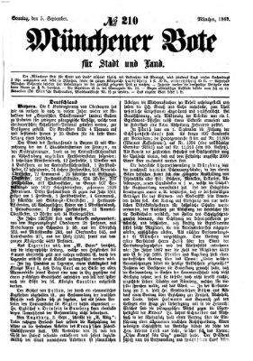 Münchener Bote für Stadt und Land Sonntag 5. September 1869