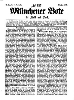 Münchener Bote für Stadt und Land Samstag 25. September 1869