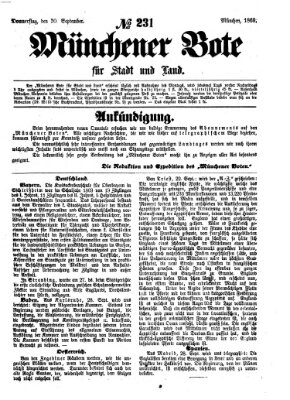 Münchener Bote für Stadt und Land Donnerstag 30. September 1869