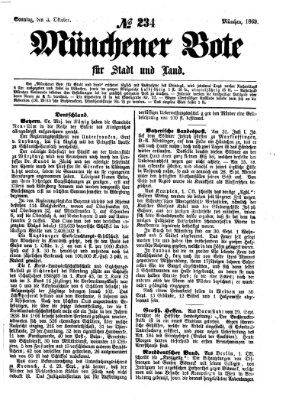 Münchener Bote für Stadt und Land Sonntag 3. Oktober 1869