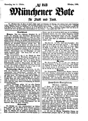 Münchener Bote für Stadt und Land Donnerstag 14. Oktober 1869