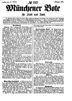 Münchener Bote für Stadt und Land Samstag 16. Oktober 1869