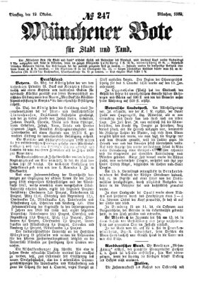 Münchener Bote für Stadt und Land Dienstag 19. Oktober 1869