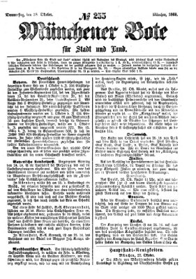 Münchener Bote für Stadt und Land Donnerstag 28. Oktober 1869