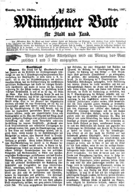 Münchener Bote für Stadt und Land Sonntag 31. Oktober 1869