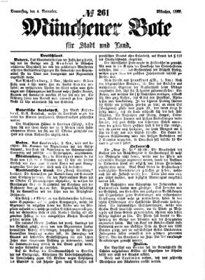 Münchener Bote für Stadt und Land Donnerstag 4. November 1869