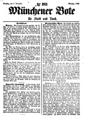 Münchener Bote für Stadt und Land Dienstag 9. November 1869