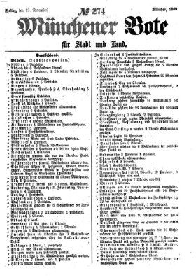 Münchener Bote für Stadt und Land Freitag 19. November 1869