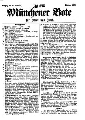 Münchener Bote für Stadt und Land Samstag 20. November 1869