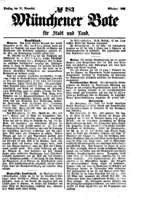 Münchener Bote für Stadt und Land Dienstag 30. November 1869