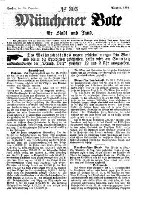 Münchener Bote für Stadt und Land Samstag 25. Dezember 1869