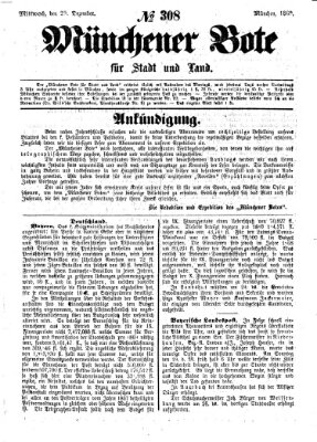 Münchener Bote für Stadt und Land Mittwoch 29. Dezember 1869