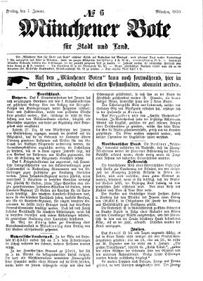 Münchener Bote für Stadt und Land Freitag 7. Januar 1870