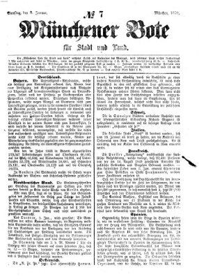 Münchener Bote für Stadt und Land Samstag 8. Januar 1870